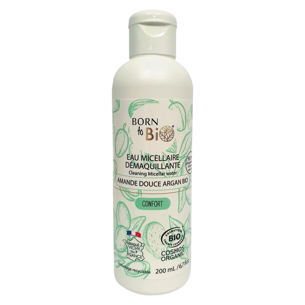 Eau Micellaire Démaquillante Amande Douce Argan 200mL - Certifiée bio-0