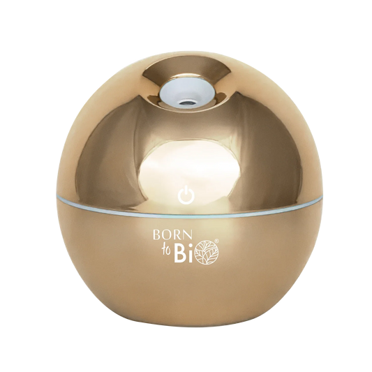 Humidificateur & diffuseur d'huiles essentielles aspect doré-0